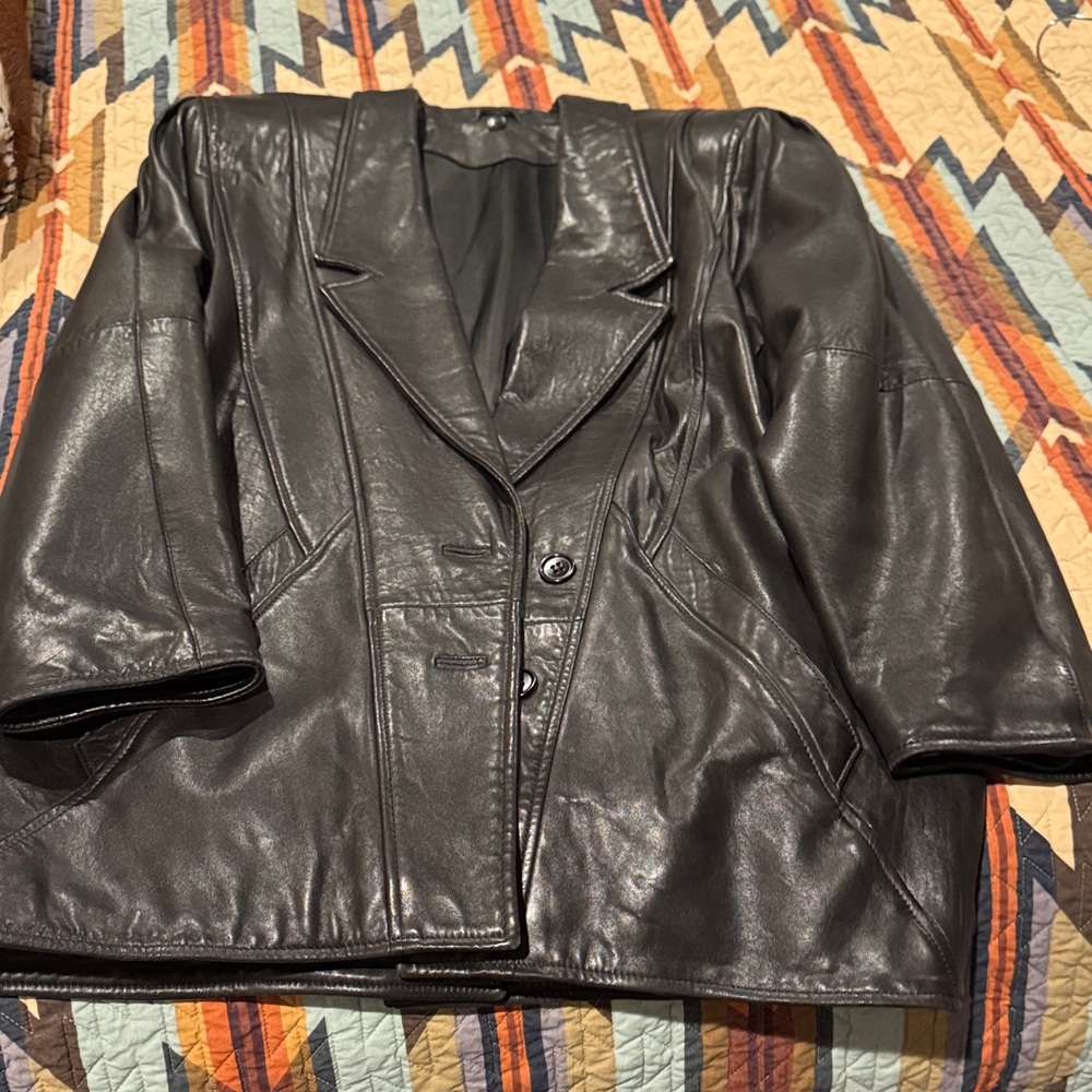 Vintage all Leather fully lined Black Women's Jacket